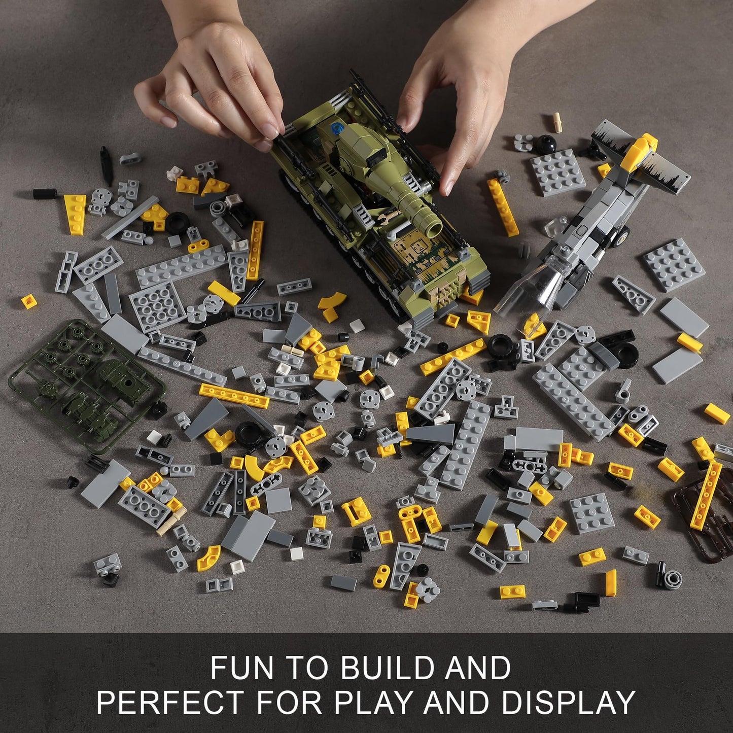 MISTBUY WW2 Military Toys: BF109 Fighter Jet & Karl Mortar Tank – LEGO-Compatible
