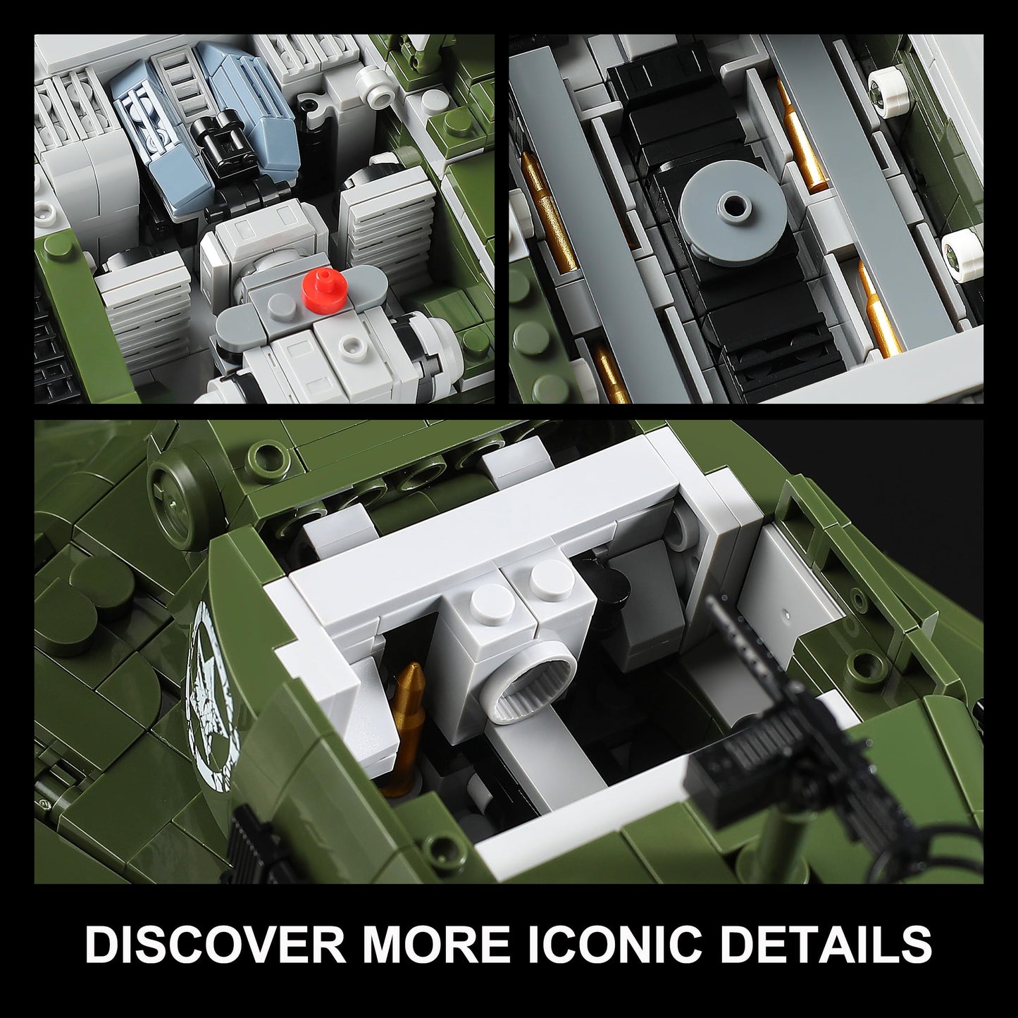 MISTBUY 1703-Piece WW2 Army Tank Building Kit for Adults — M26 Pershing, LEGO-Compatible
