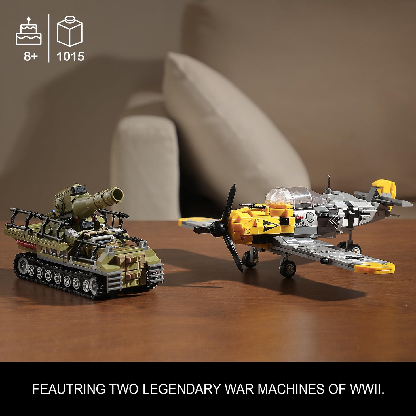 MISTBUY WW2 Military Toys: BF109 Fighter Jet & Karl Mortar Tank – LEGO-Compatible
