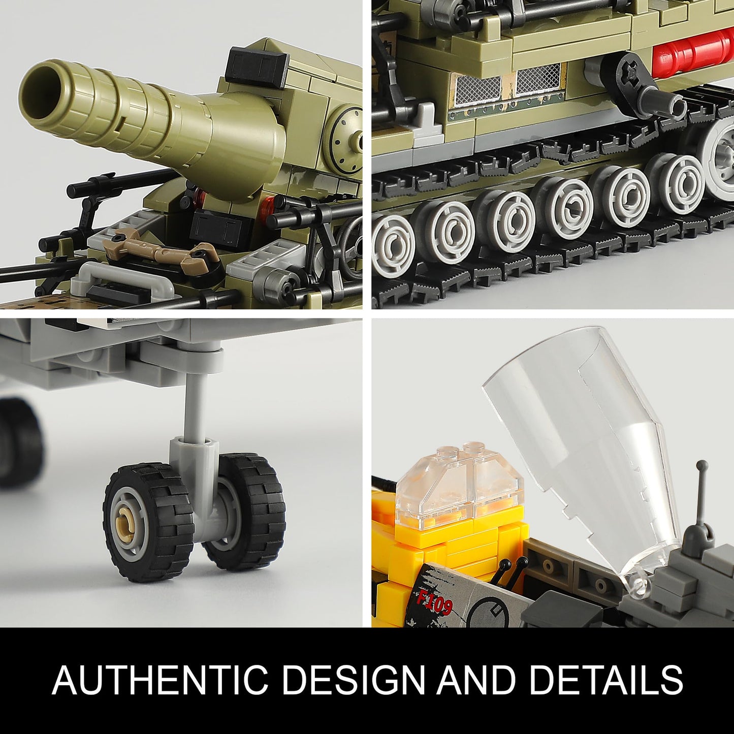 MISTBUY WW2 Military Toys: BF109 Fighter Jet & Karl Mortar Tank – LEGO-Compatible