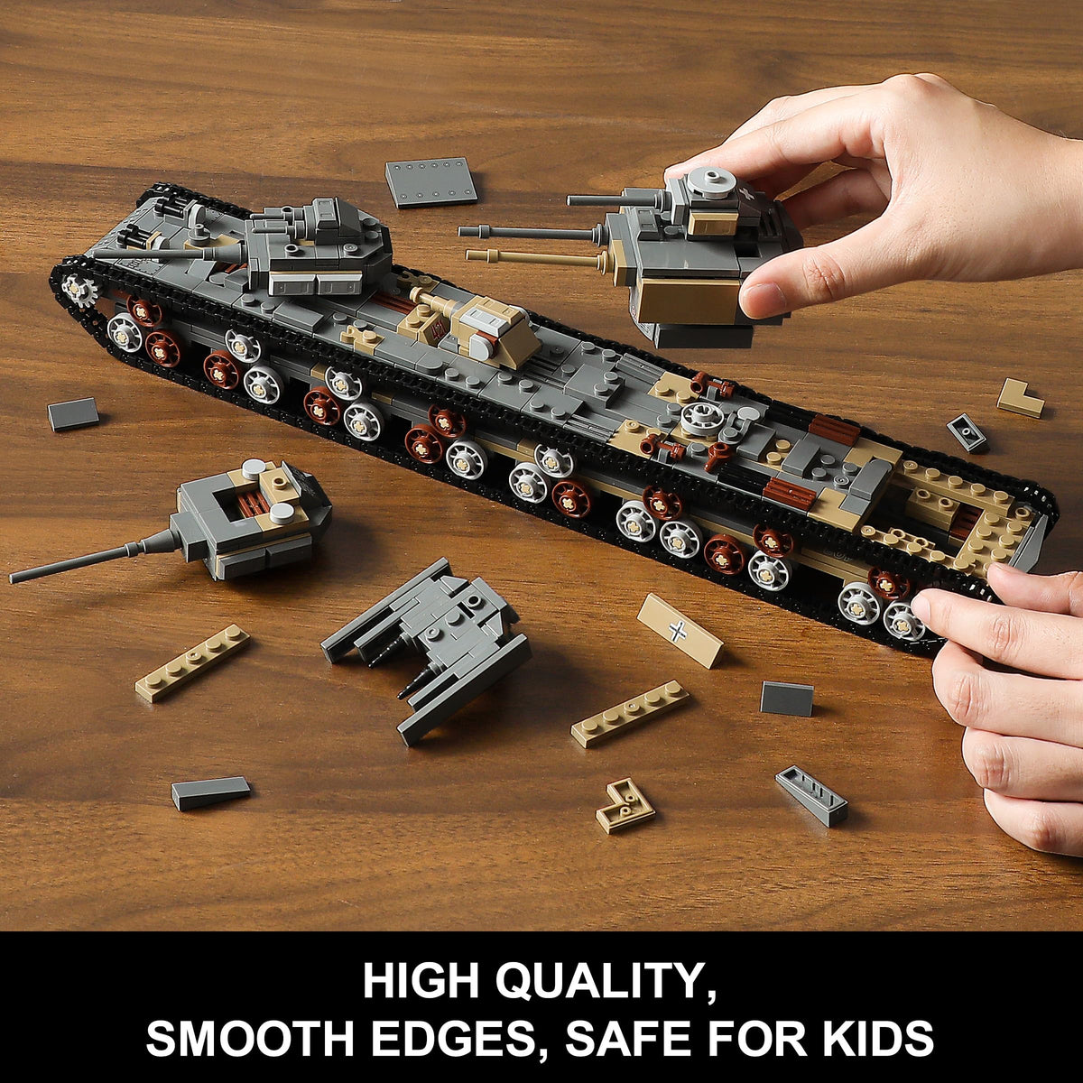 MISTBUY 1165-Piece WWII Army Tank Building Set | 9-in-1 KV-VI & 8 Tanks