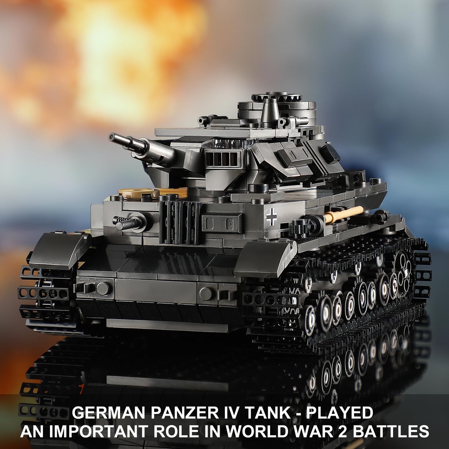 MISTBUY WW2 Army Tank Building Sets with Lights — Panzer IV & T-34, LEGO-Compatible