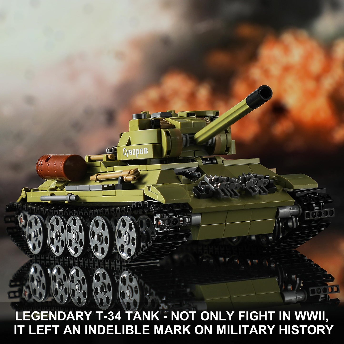 MISTBUY WW2 Army Tank Building Sets with Lights — Panzer IV & T-34, LEGO-Compatible