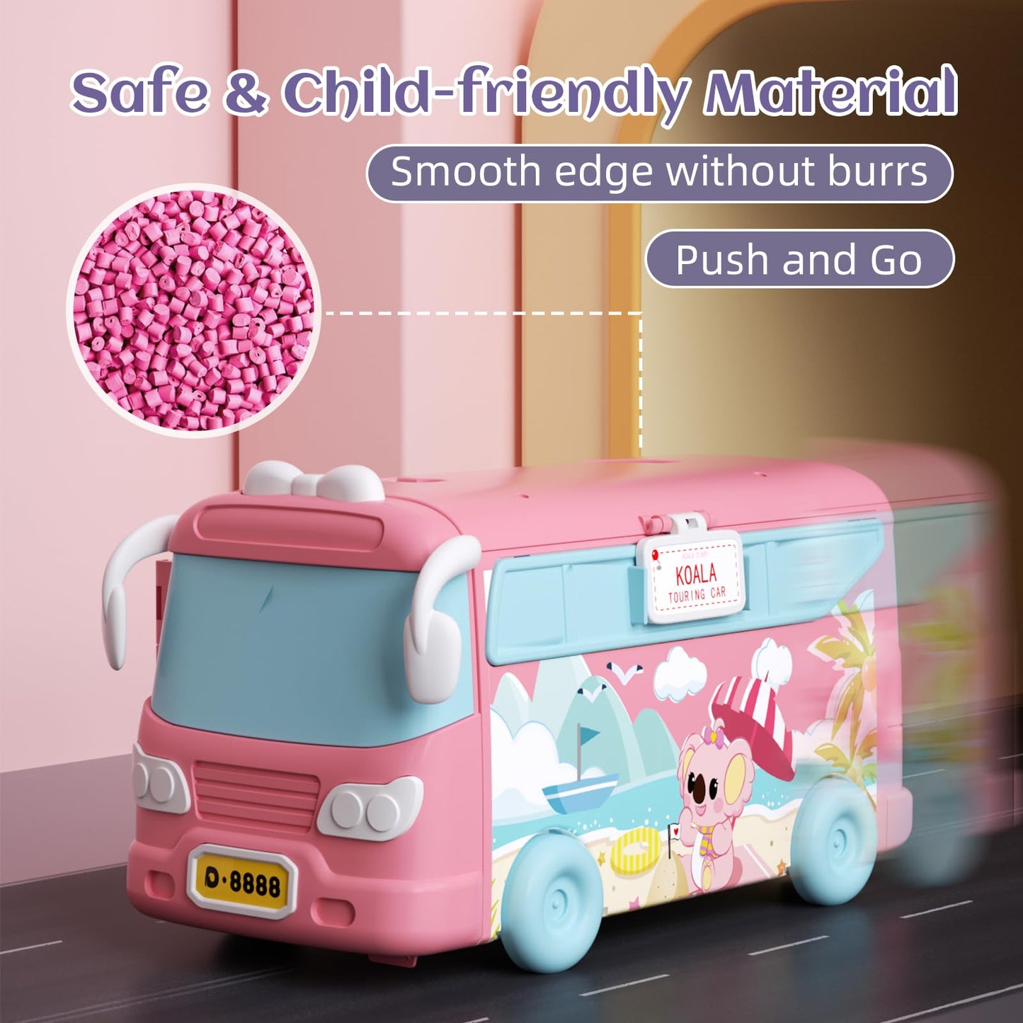 MITCIEN Dollhouse Playset - Portable Caravan Camper Toy Kit for 3-6 Year Olds