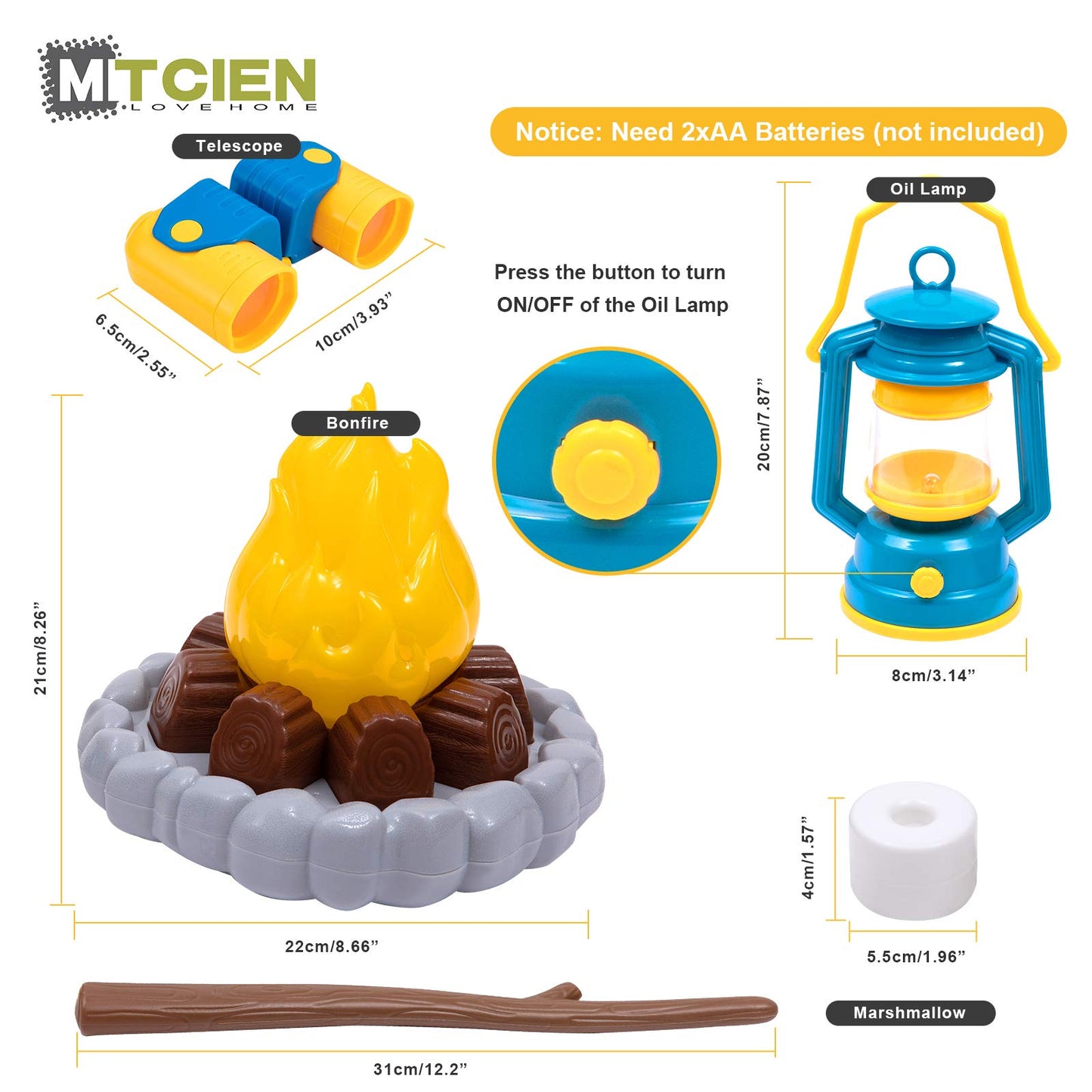 MITCIEN Kids Camping Play Tent with Toy Campfire – Indoor & Outdoor Pretend Play Set