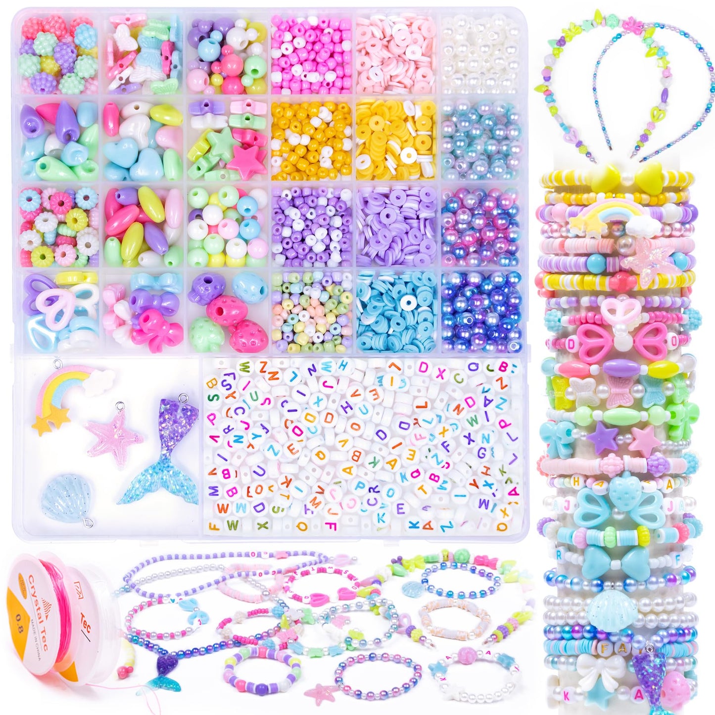 MiuCo Bracelet Making Kit for Girls – DIY Jewelry Craft Beads & Charms (Ages 5-12)
