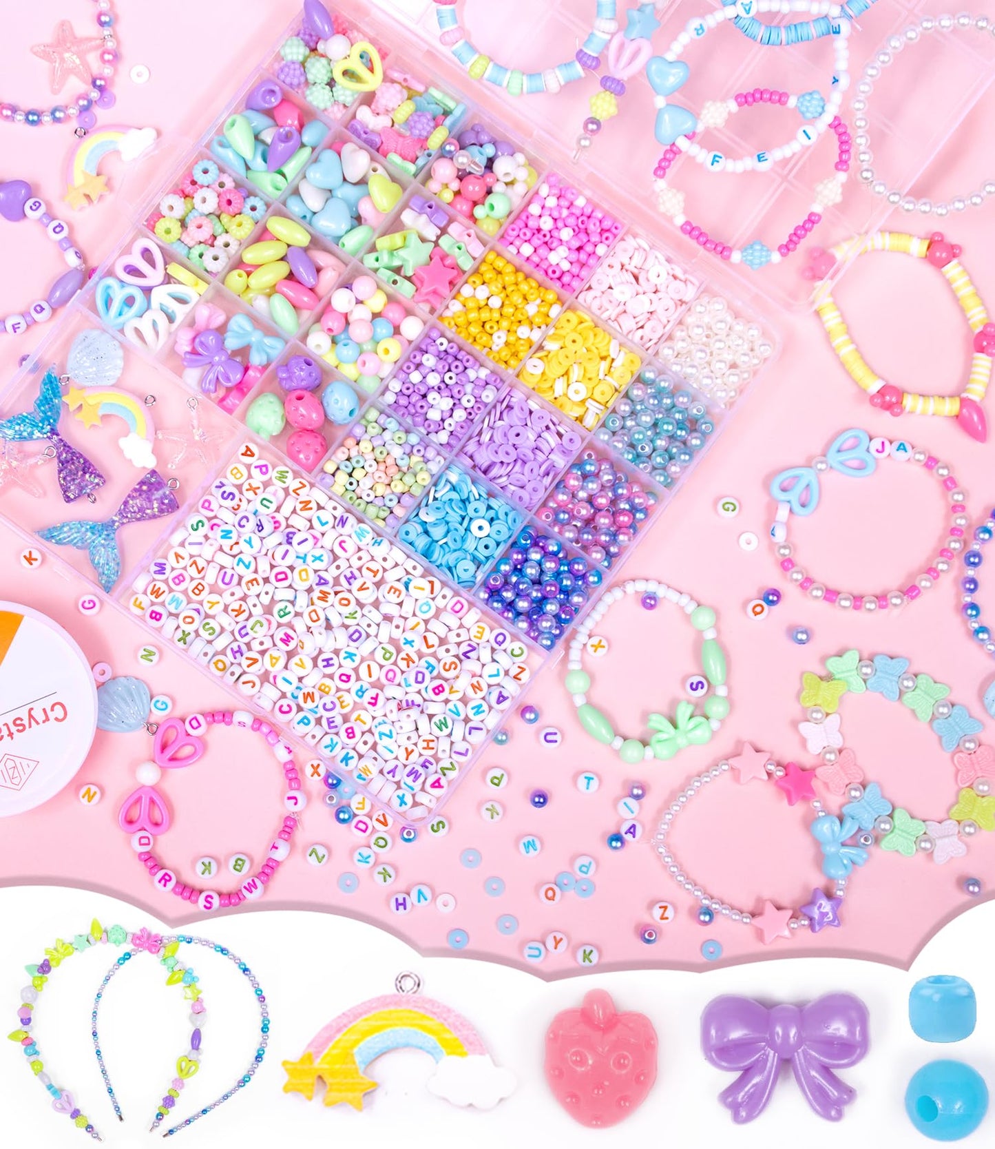 MiuCo Bracelet Making Kit for Girls – DIY Jewelry Craft Beads & Charms (Ages 5-12)
