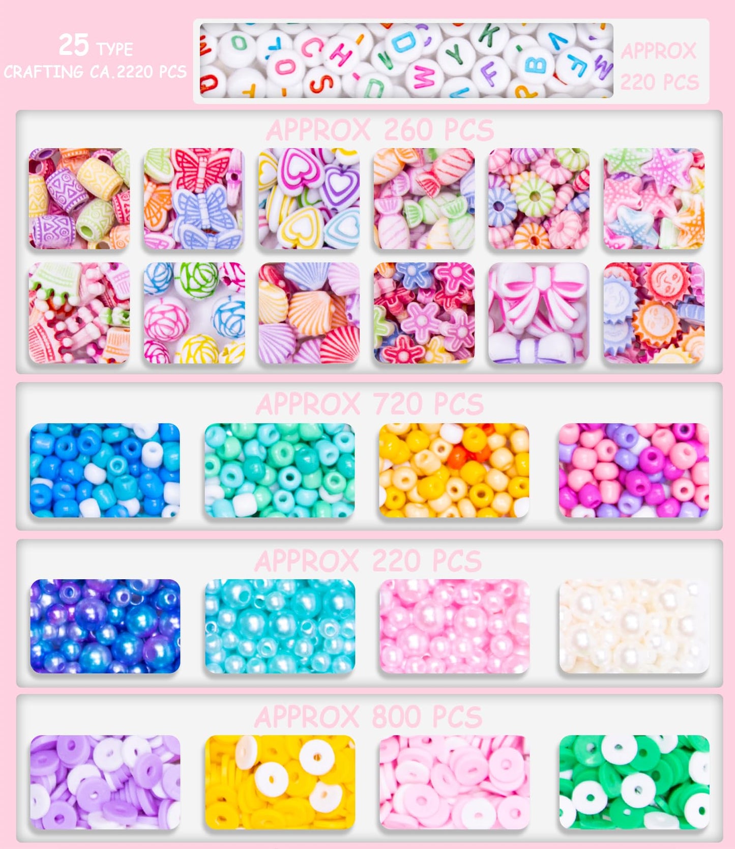 MiuCo Bracelet Making Kit for Kids & Girls | 260+ Beads, Charms & DIY Jewelry