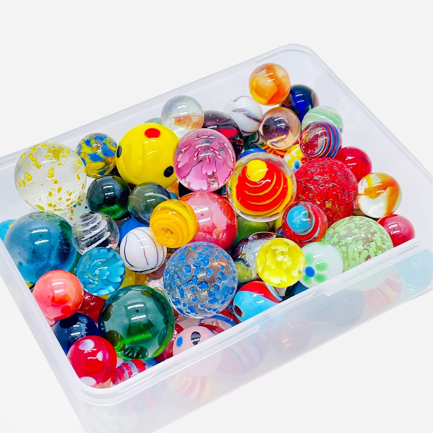 Miutrue 100 Assorted Glass Marbles Bulk – Glow in Dark, 16mm & 25mm for Kids Play & Crafts