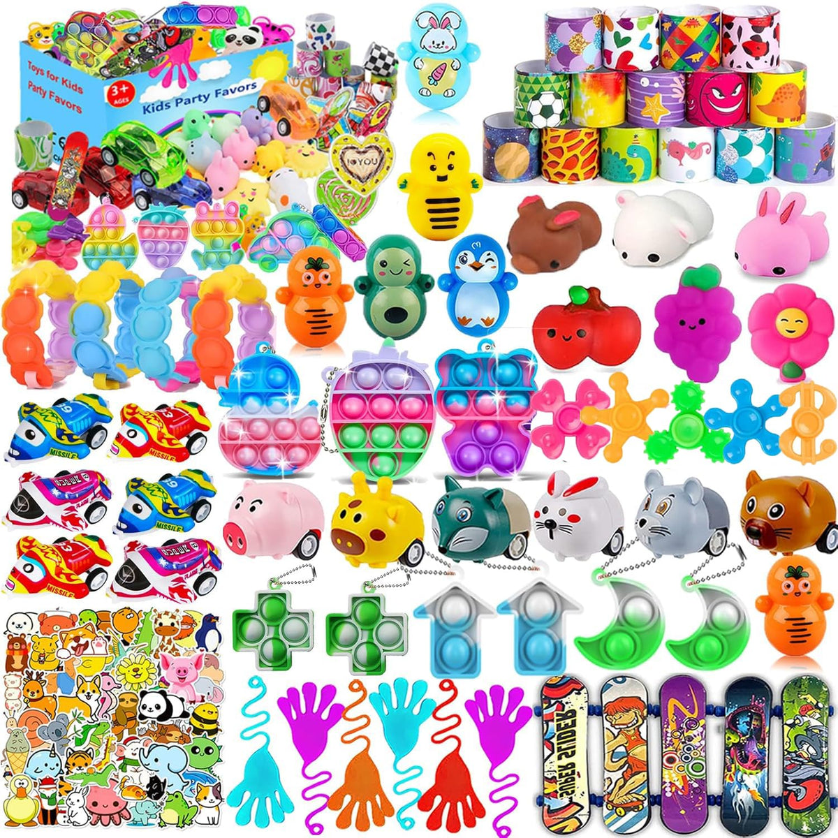 Mivanlin 117 Pcs Party Favors for Kids (4–12) | Pop Fidget Toys & Classroom Prizes