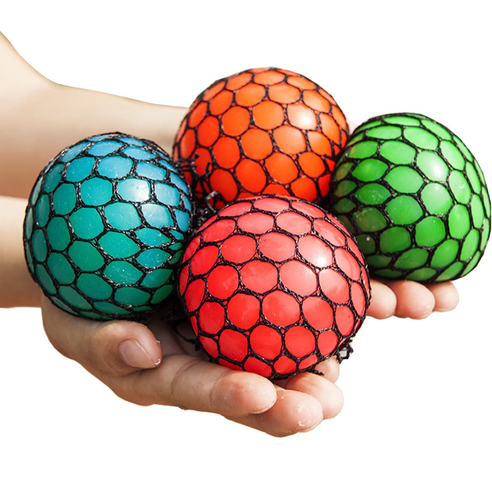 Mivanlin Bingole 4PCS Mesh Squishy Balls – Stress Relief Grape Balls