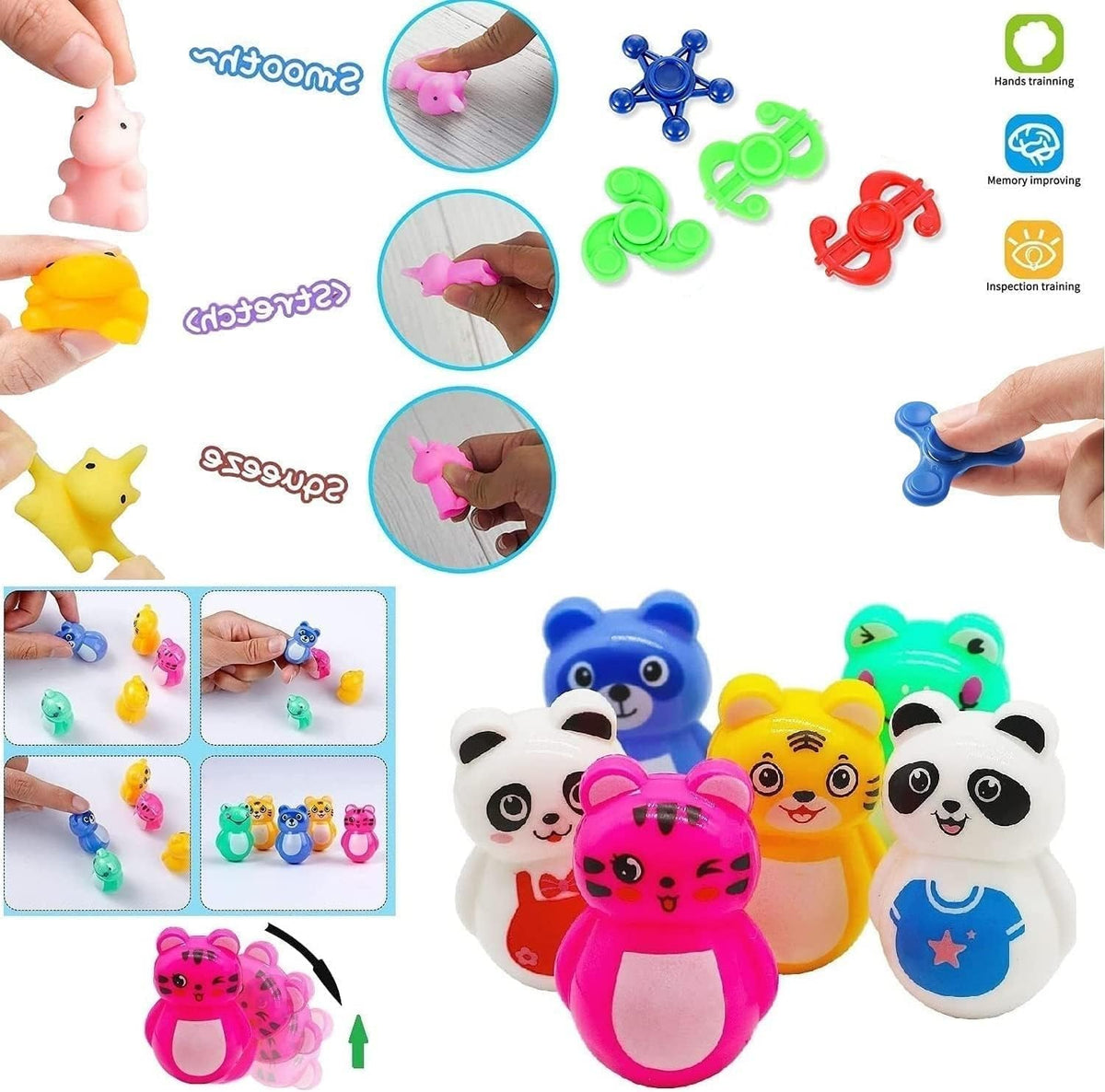 Mivanlin 124 Pcs Party Favors for Kids – Pop Fidget Toys, Goodie Bag Fillers, Prize Box Toys, Carnival Prizes