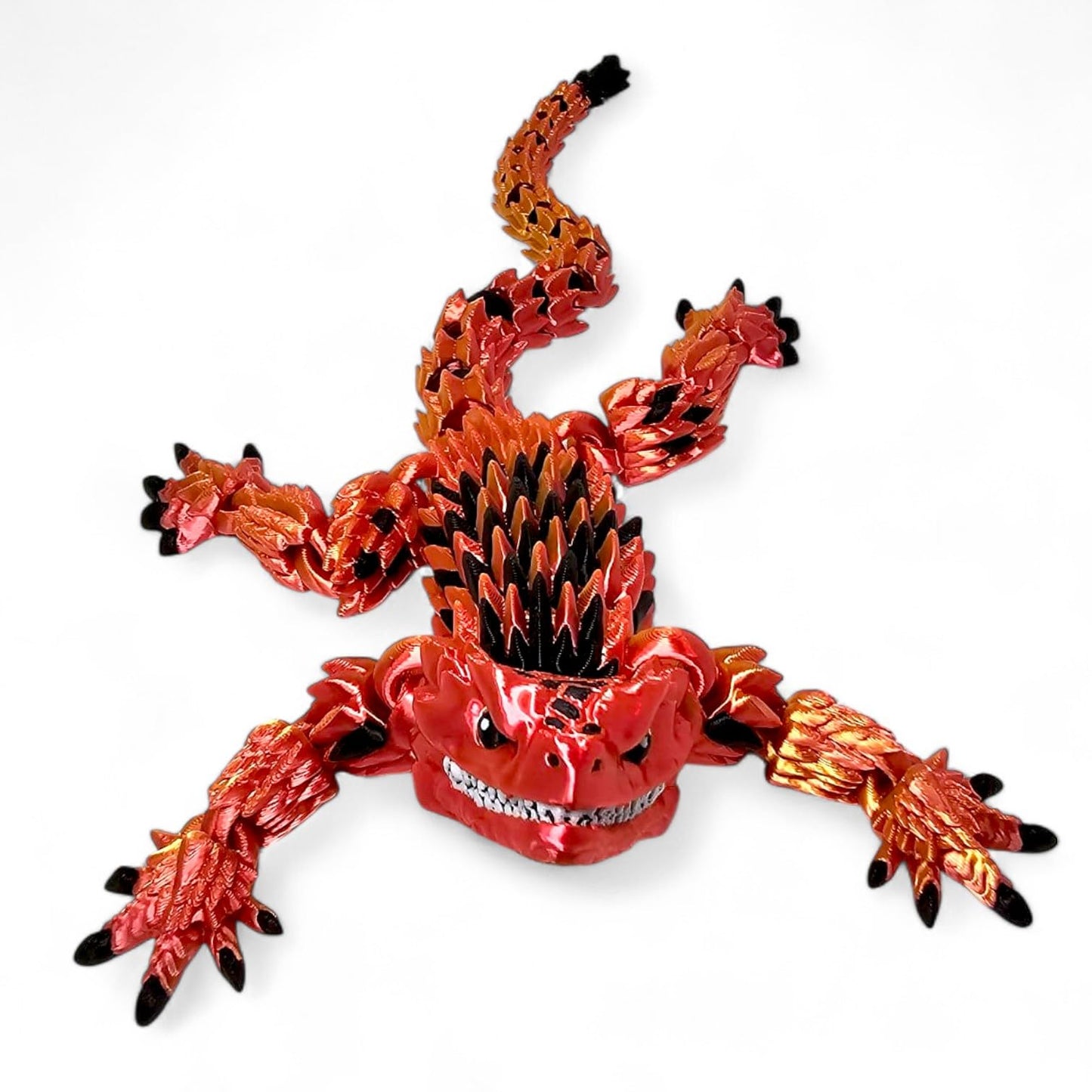 Mivi Collection: Stylish Articulated Armadillo Lizard — 3D-Printed Fidget Figurine (Red Ironflare)