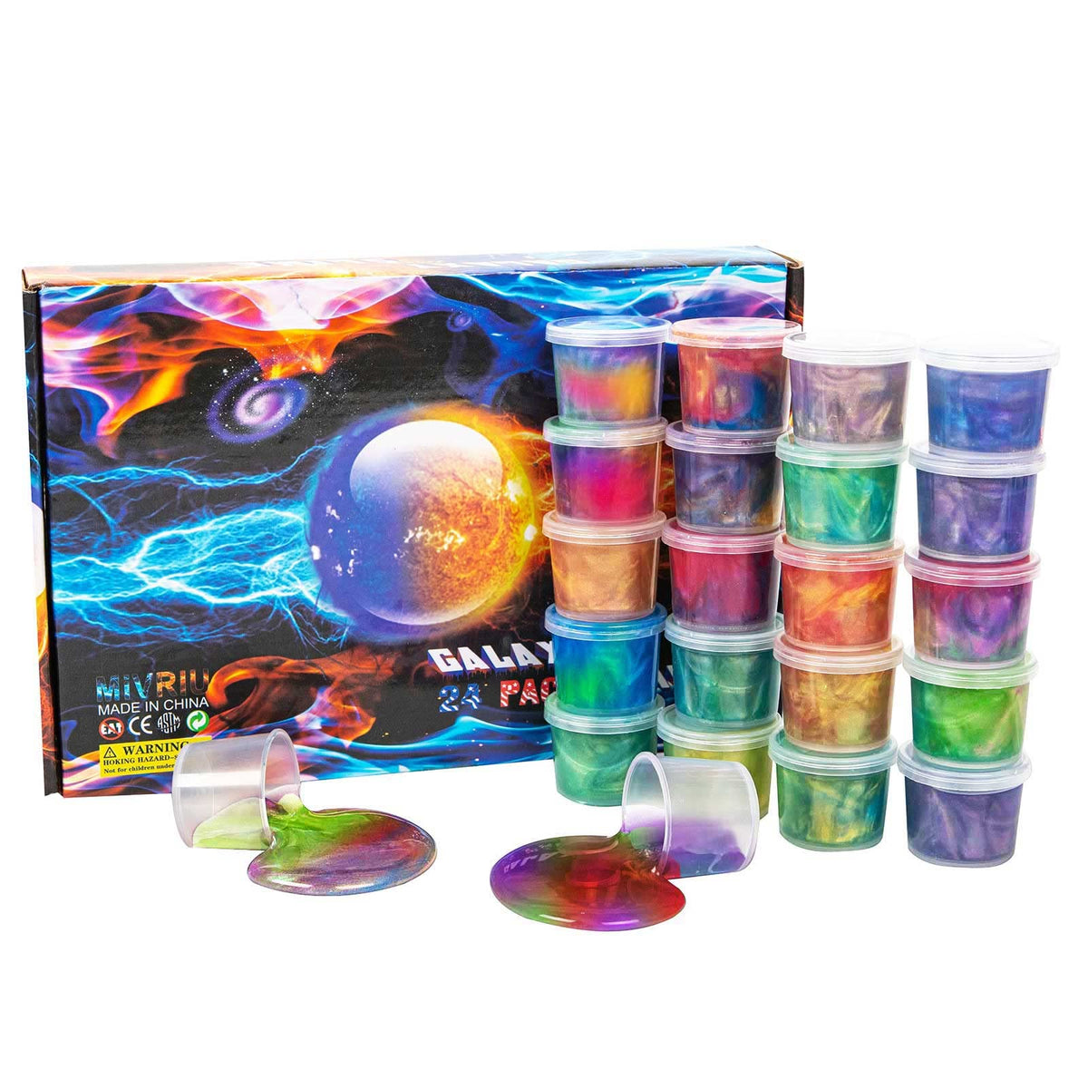 MiVRIU 24-Pack Mini Slime: Galaxy Slime Party Favors for Class Prizes & Stocking Stuffers