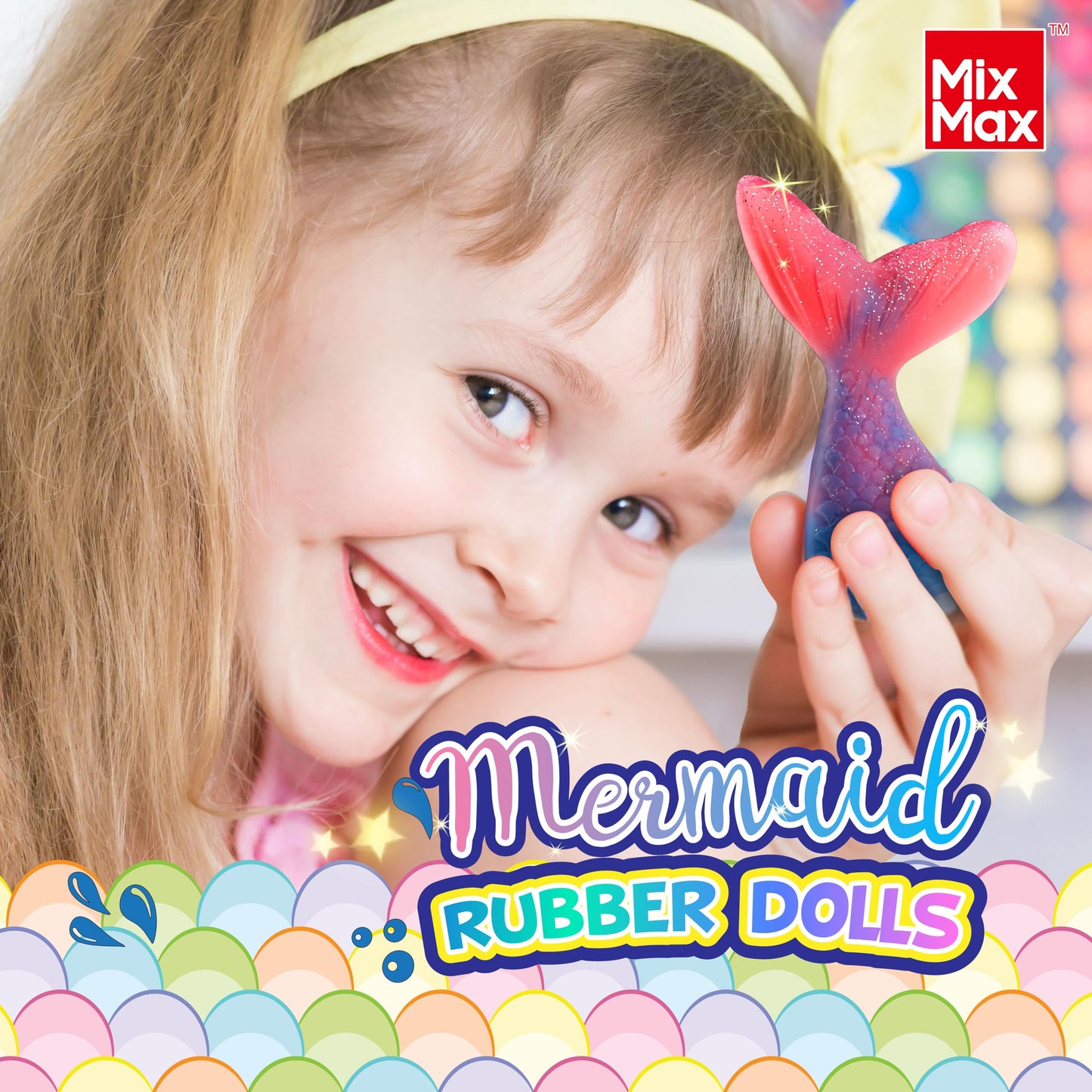 MixMax Make Your Own Squishies Toys – 6 Pack DIY Glitter Silicone Craft Kit for Kids 6-12