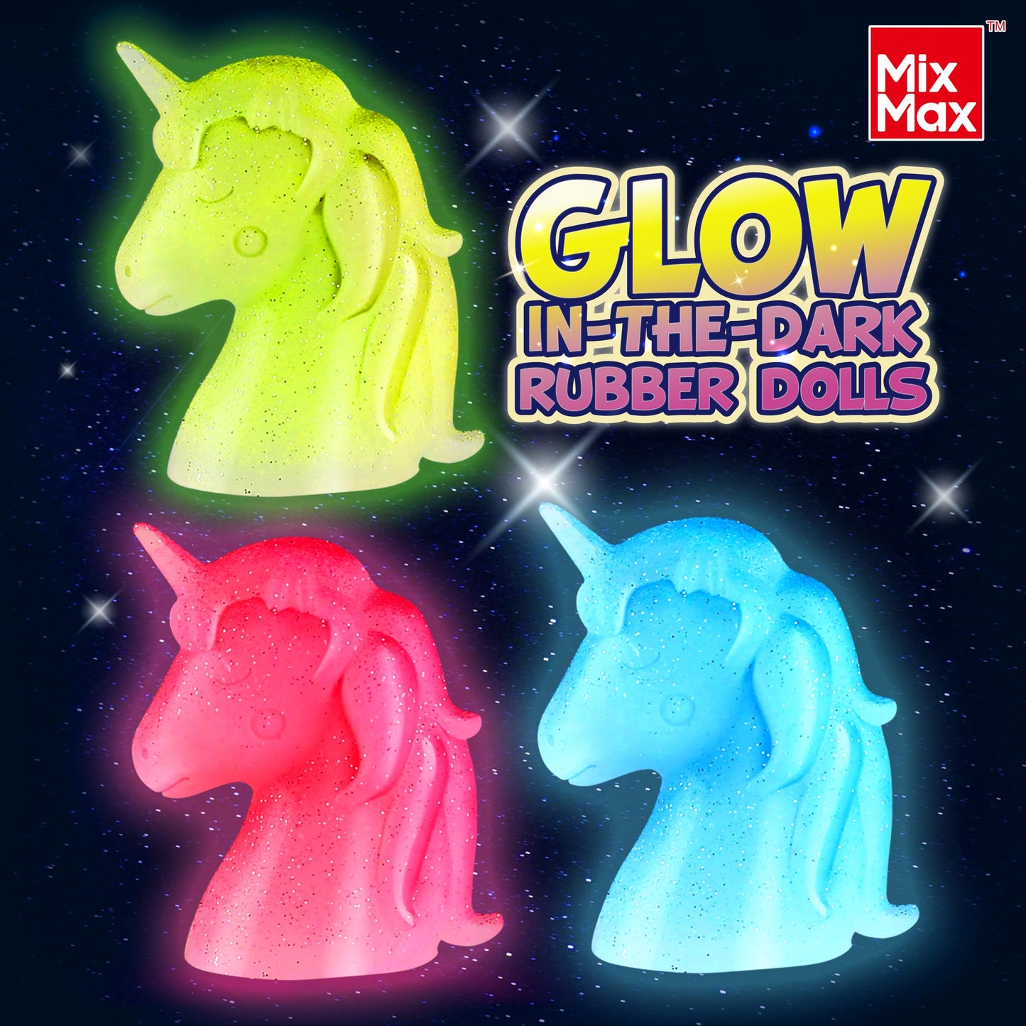 MixMax Make Your Own Squishies Toys – 6 Pack DIY Glitter Silicone Craft Kit for Kids 6-12