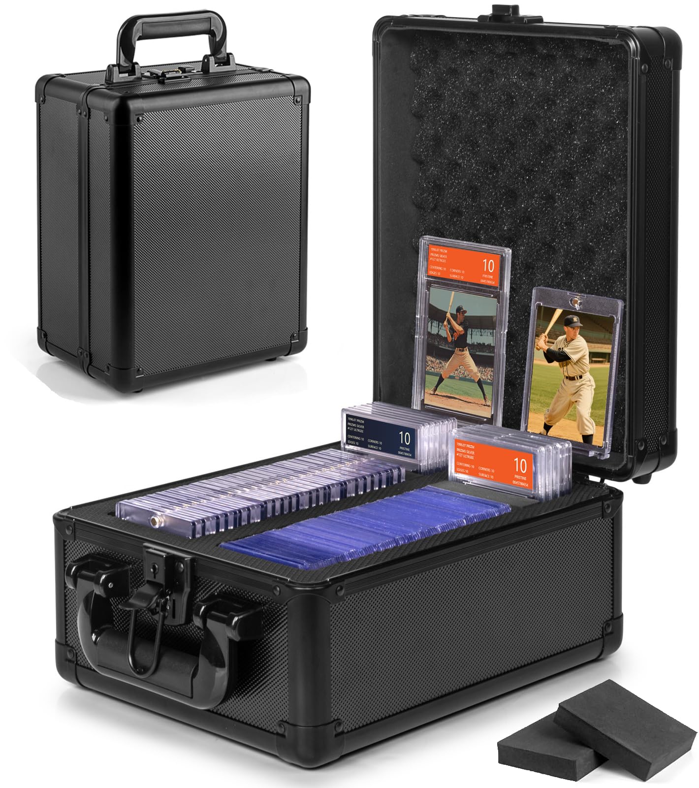 MIXPOET Graded Card Storage Box Case – Ultra-Capacity Top Loader Box with Aluminum Frame (Mid-Range)