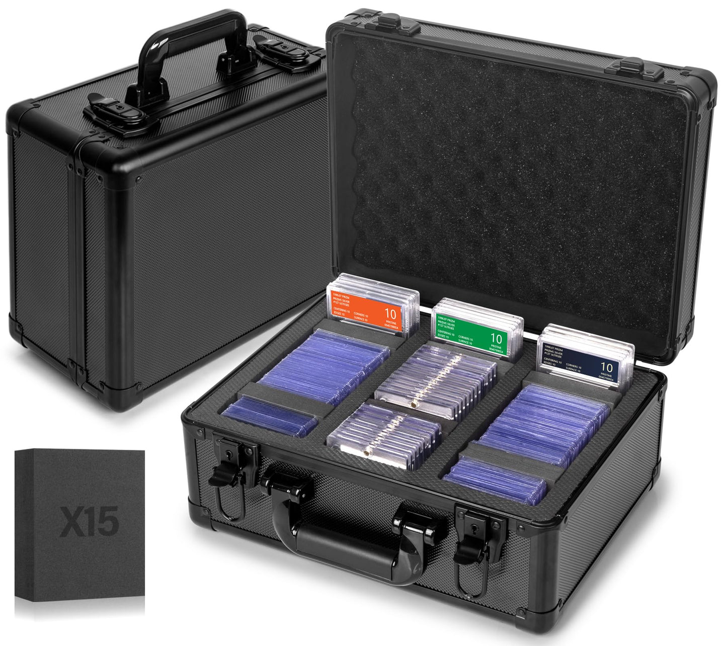 MIXPOET Graded Card Storage Box – Top Loader Case, Slab Storage, Portable & Durable
