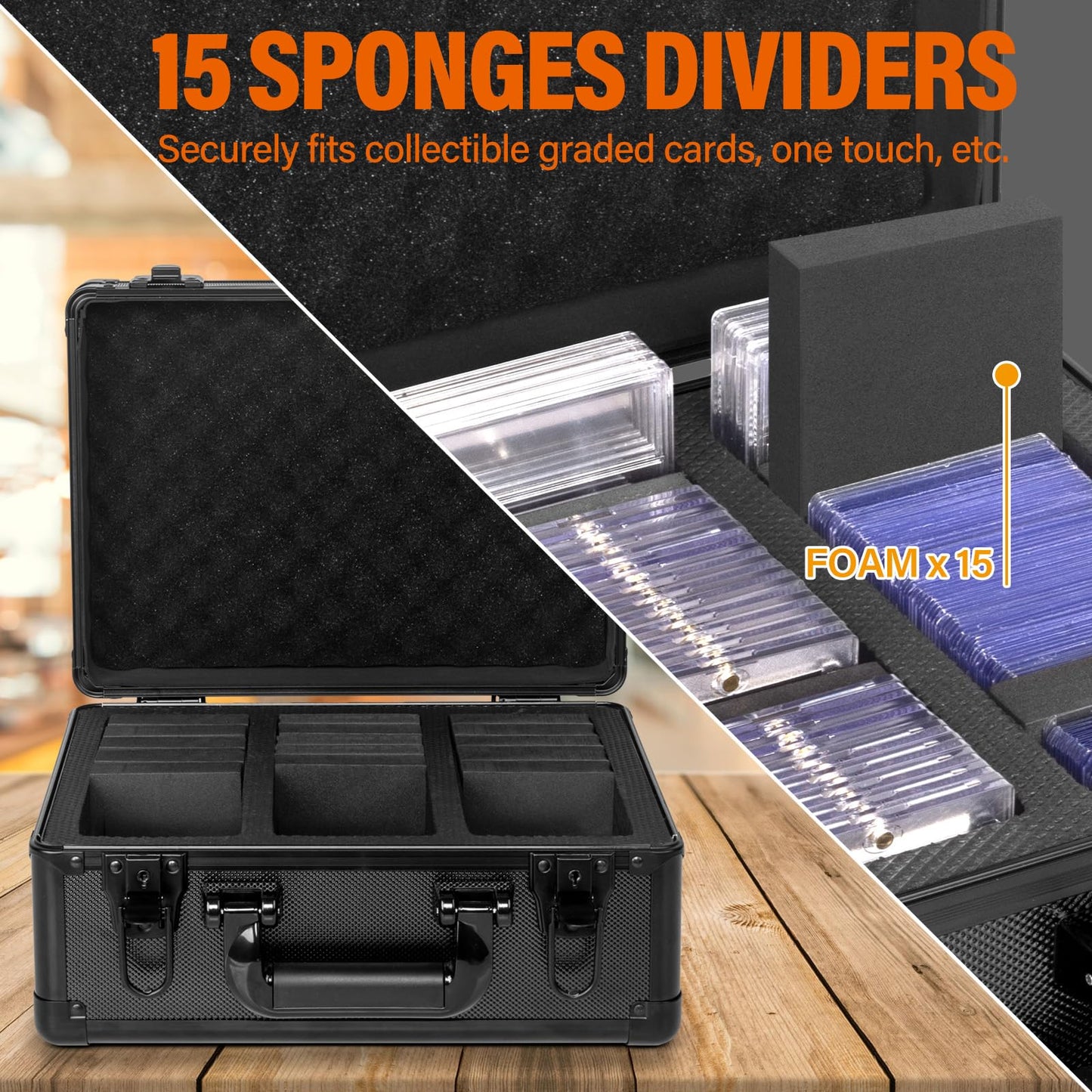 MIXPOET Graded Card Storage Box – Top Loader Case, Slab Storage, Portable & Durable