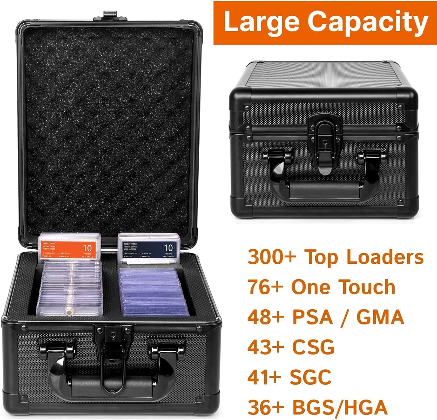 MIXPOET Graded Card Storage Box Case – Ultra-Capacity Top Loader Box with Aluminum Frame (Mid-Range)