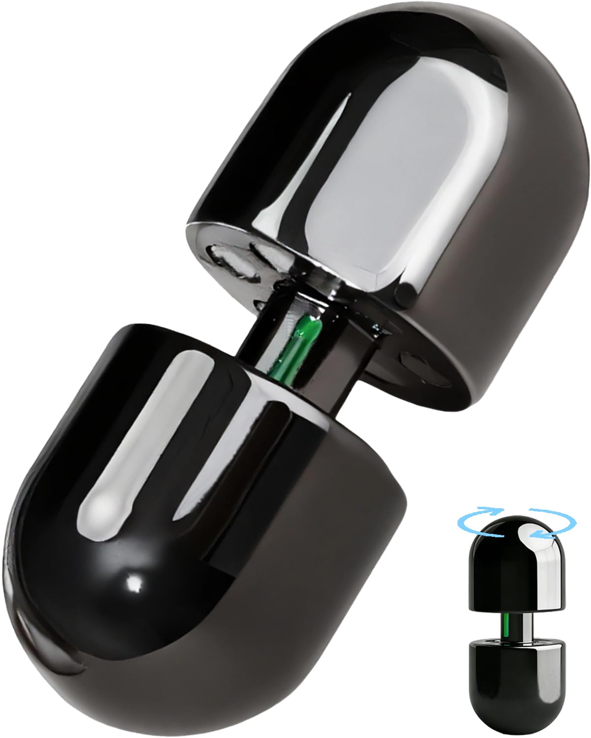 MIXTRYS 3-in-1 Metal Fidget Toy for Adults – Capsule Slider, Spin Top, and Clicky Haptic Desk Toy (Black)