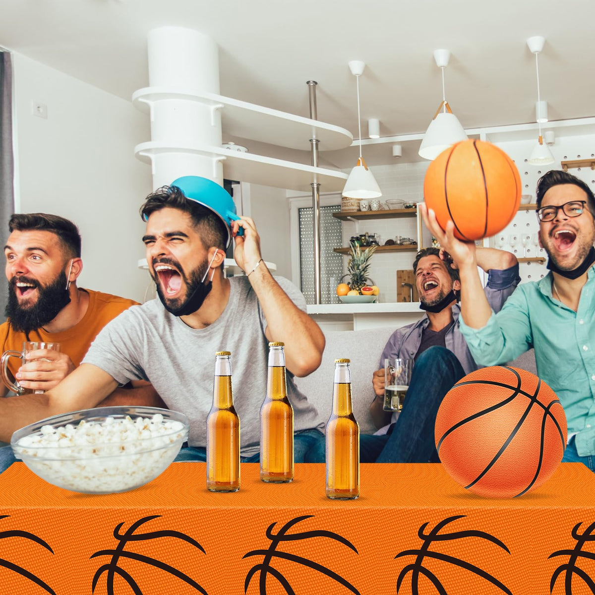 Mixweer 2 Pcs Basketball Tablecloths – 54 x 108 in Waterproof PE Plastic for Sports Theme Parties