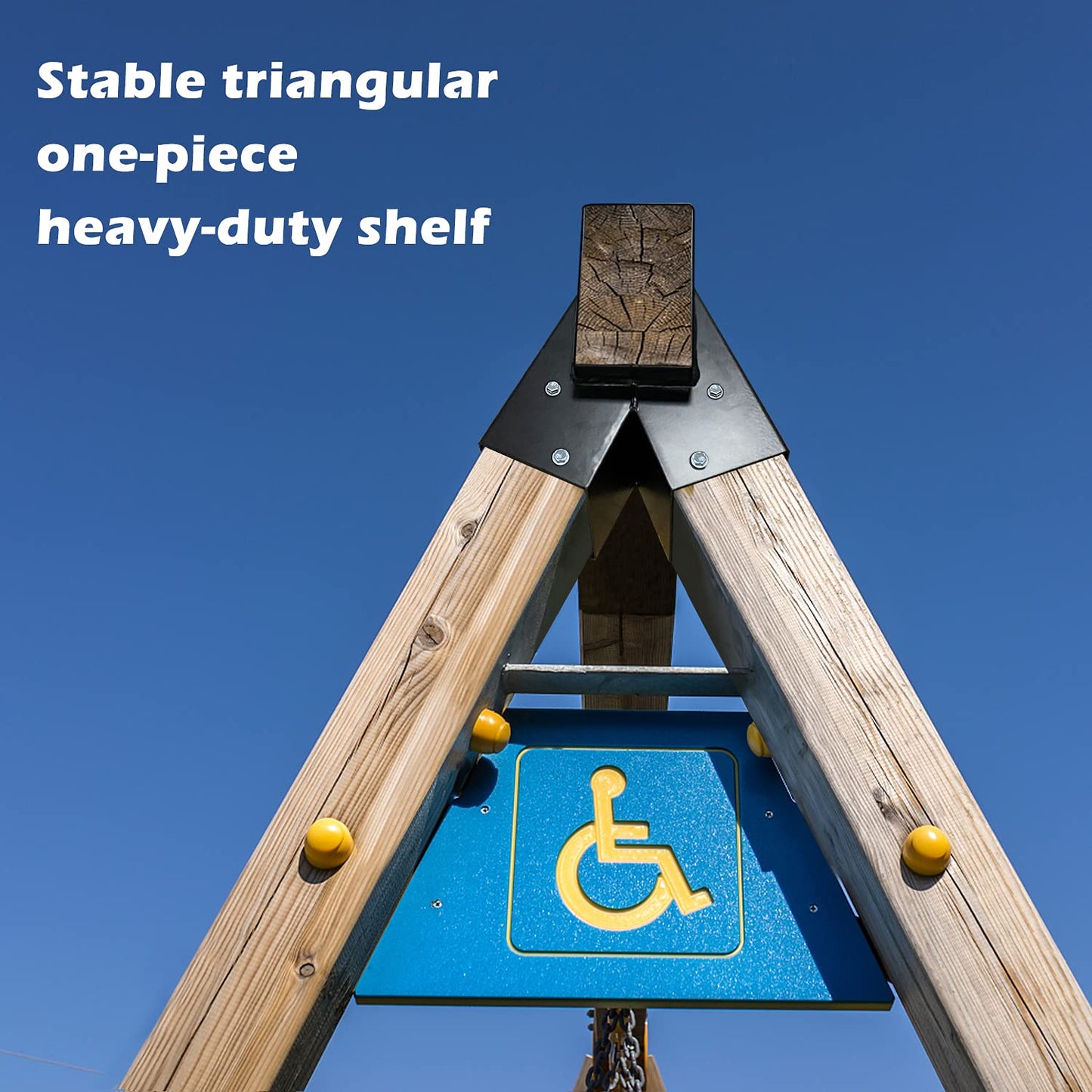 MIXXIDEA 2 Swing Set Brackets for A-Frame – Heavy Duty, Black, with All Mounting Hardware
