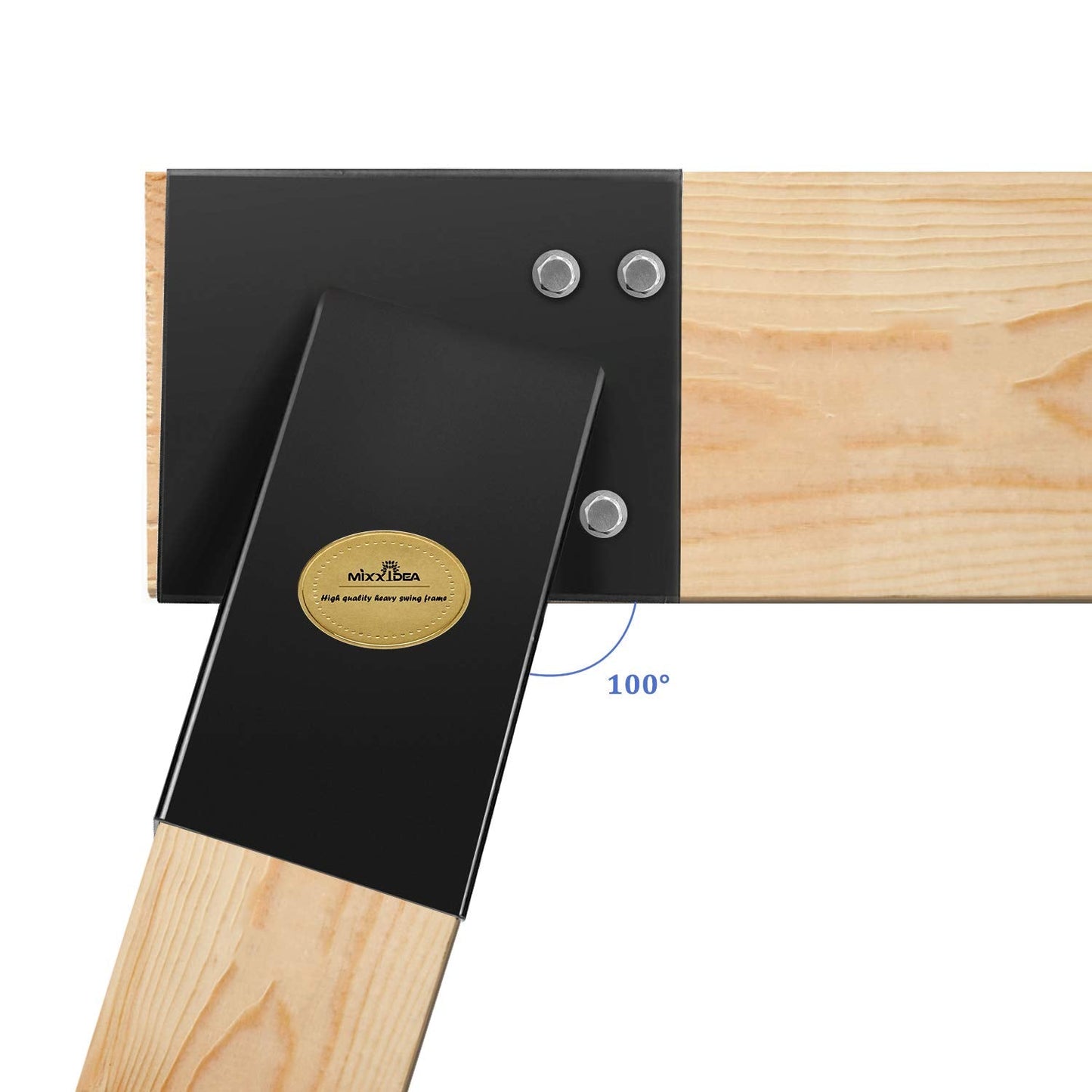 MIXXIDEA 2 Swing Set Brackets for A-Frame – Heavy Duty, Black, with All Mounting Hardware