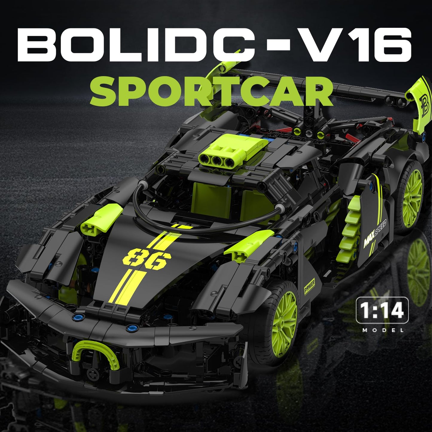 MJDDJA 1:14 Hypercar Building Set for Adults – Non-Motorized 910-Piece Model Kit