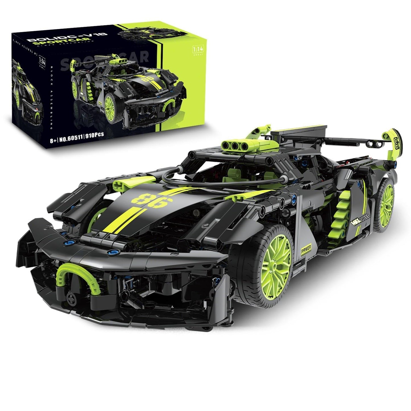 MJDDJA 1:14 Hypercar Building Set for Adults – Non-Motorized 910-Piece Model Kit