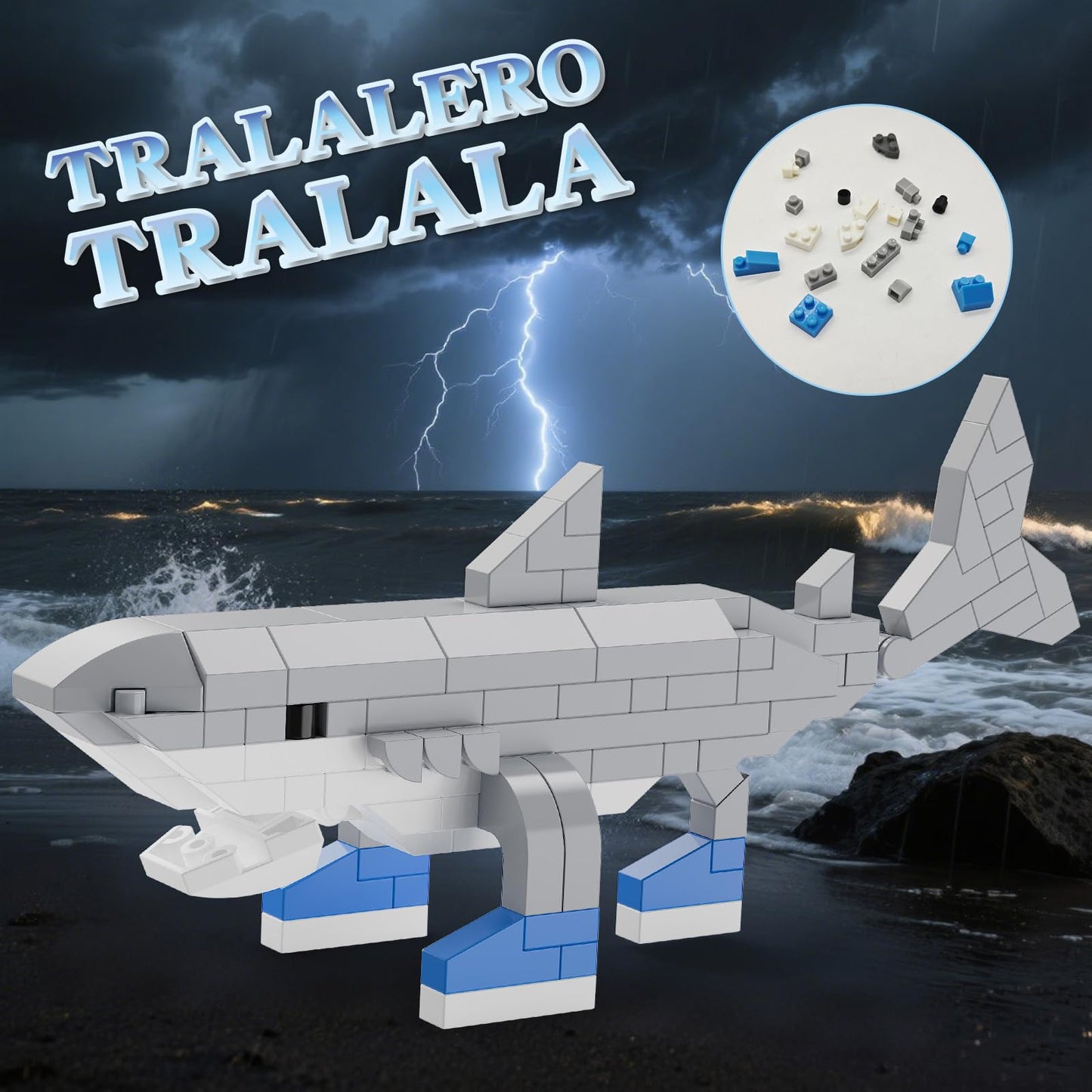 MJDDJA Italian Brainrot Action Figure Building Kit – Creative STEM Blocks & Desk Decor