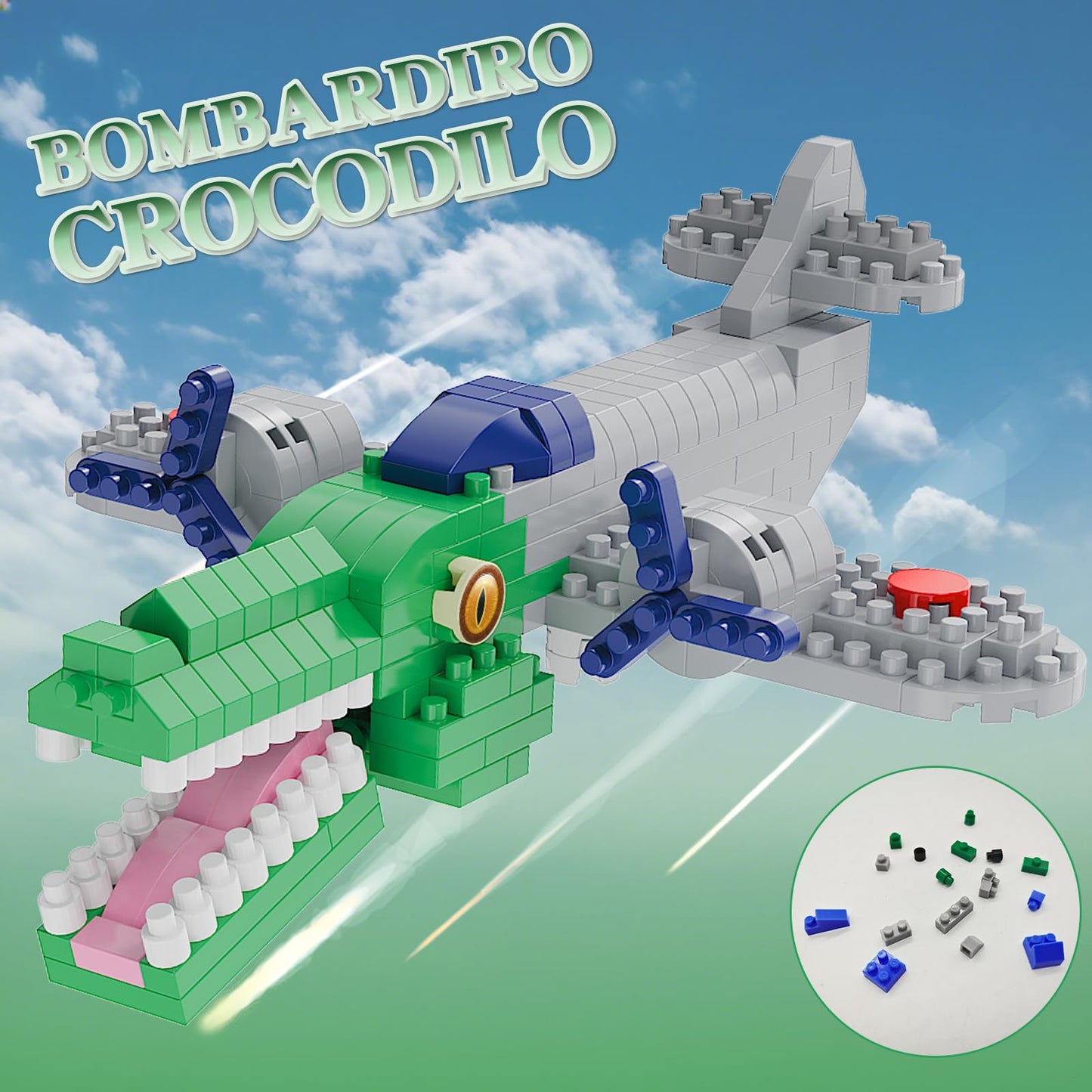 MJDDJA Italian Brainrot Action Figure Building Kit | Creative STEM Blocks for Adults & Teens 14+