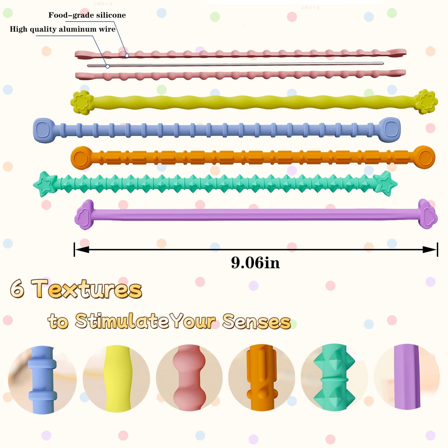 MJDYTYT Christmas Sensory Sticks (6 Pack) – Textured Fidget Toys