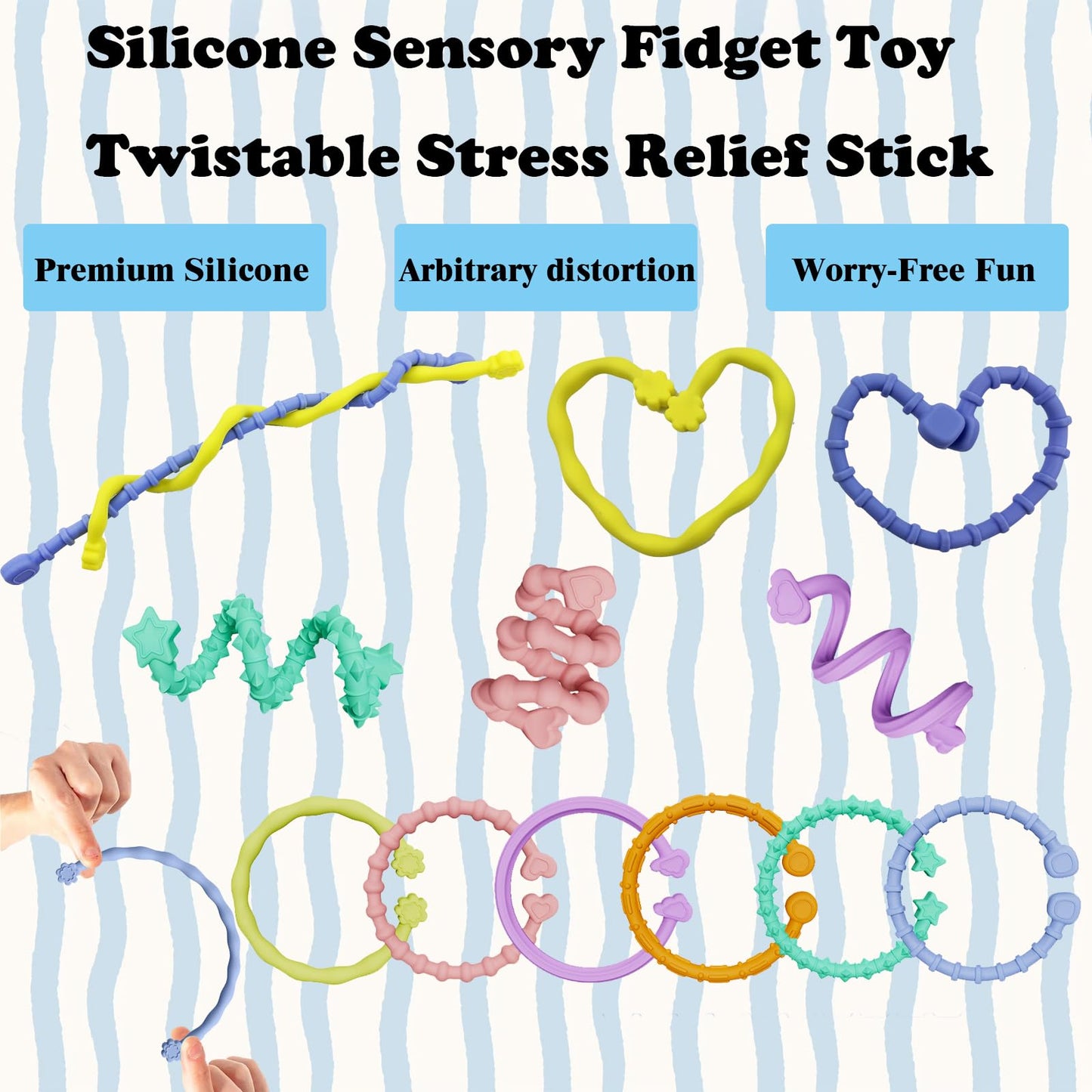 MJDYTYT Christmas Sensory Sticks (6 Pack) – Textured Fidget Toys