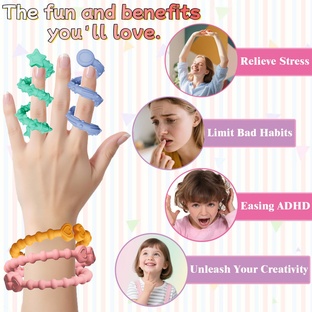 MJDYTYT Christmas Sensory Sticks (6 Pack) – Textured Fidget Toys