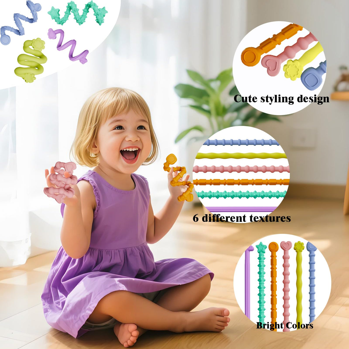 MJDYTYT Christmas Sensory Sticks (6 Pack) – Textured Fidget Toys