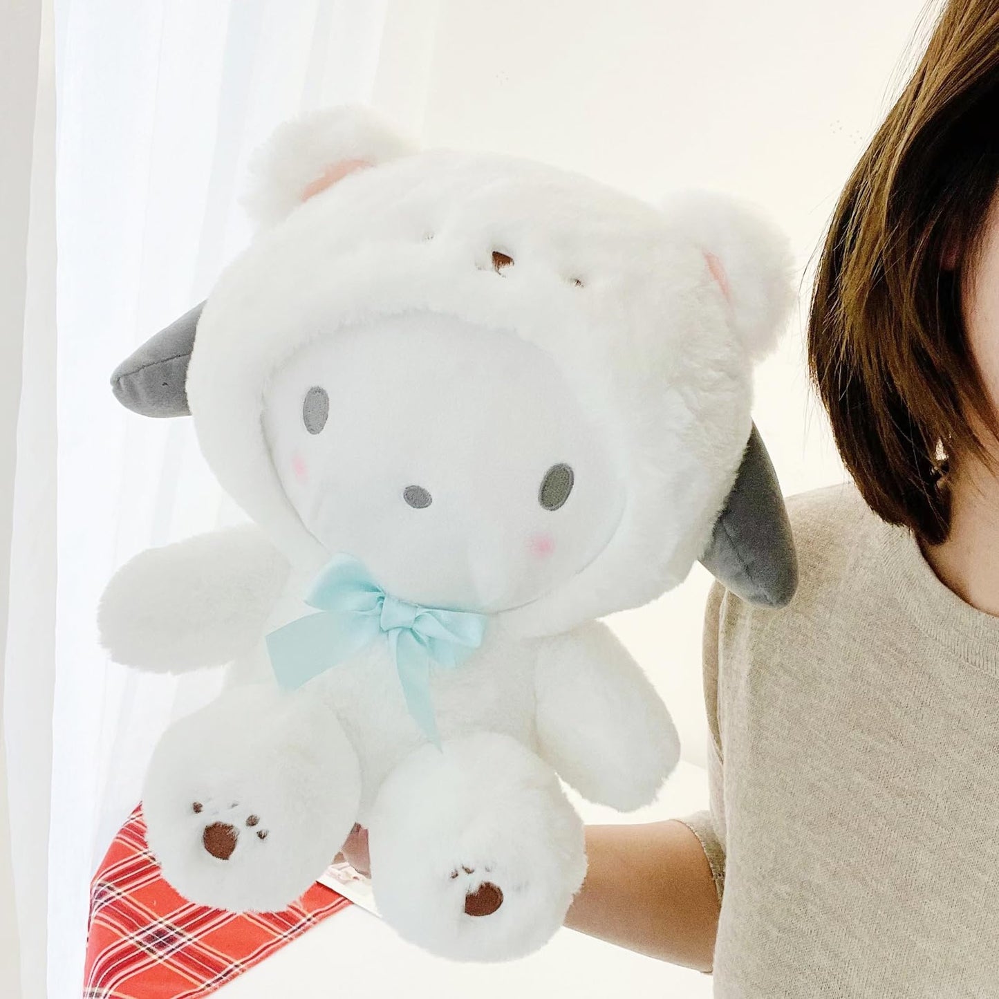 MJJAOQYF Cartoon Kawaii White Bear Plush — Soft Cross-Dressing Series Plush Toy, 20 cm