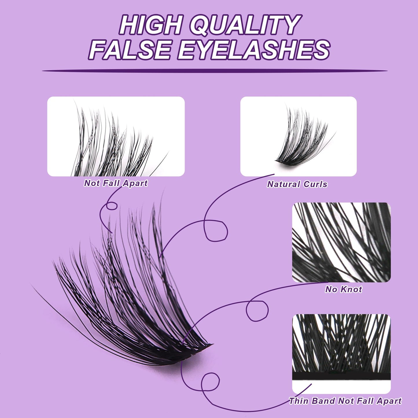 MJJOMAY JoMay Lash Clusters Kit 560Pcs – Wispy Volume Lashes with Bond & Seal, Tweezers & Glue, Beginner Friendly D Curl 10–18mm