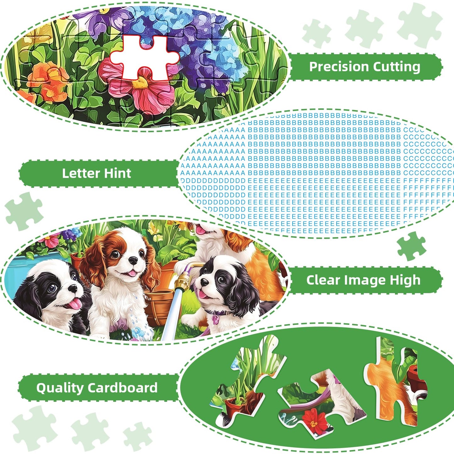 Mjyphdm 300-Piece Cute Dogs Puzzle for Adults – Large Pieces Jigsaw 20.5 x 15 in, Family Fun Gift