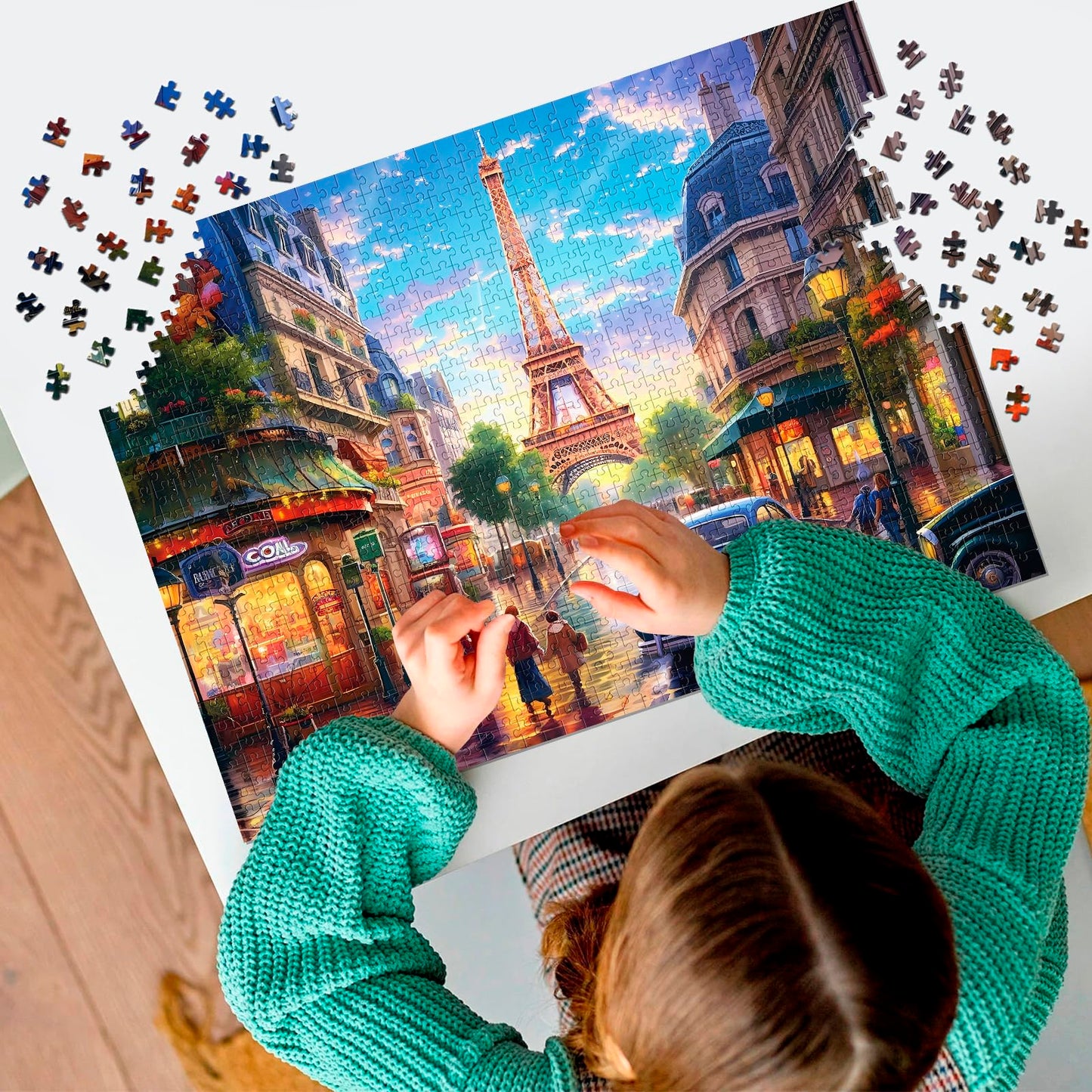 Mjyphdm 2-Pack 1000-Piece Puzzles: Big Ben & Eiffel Tower for Adults (27.5x20 in)