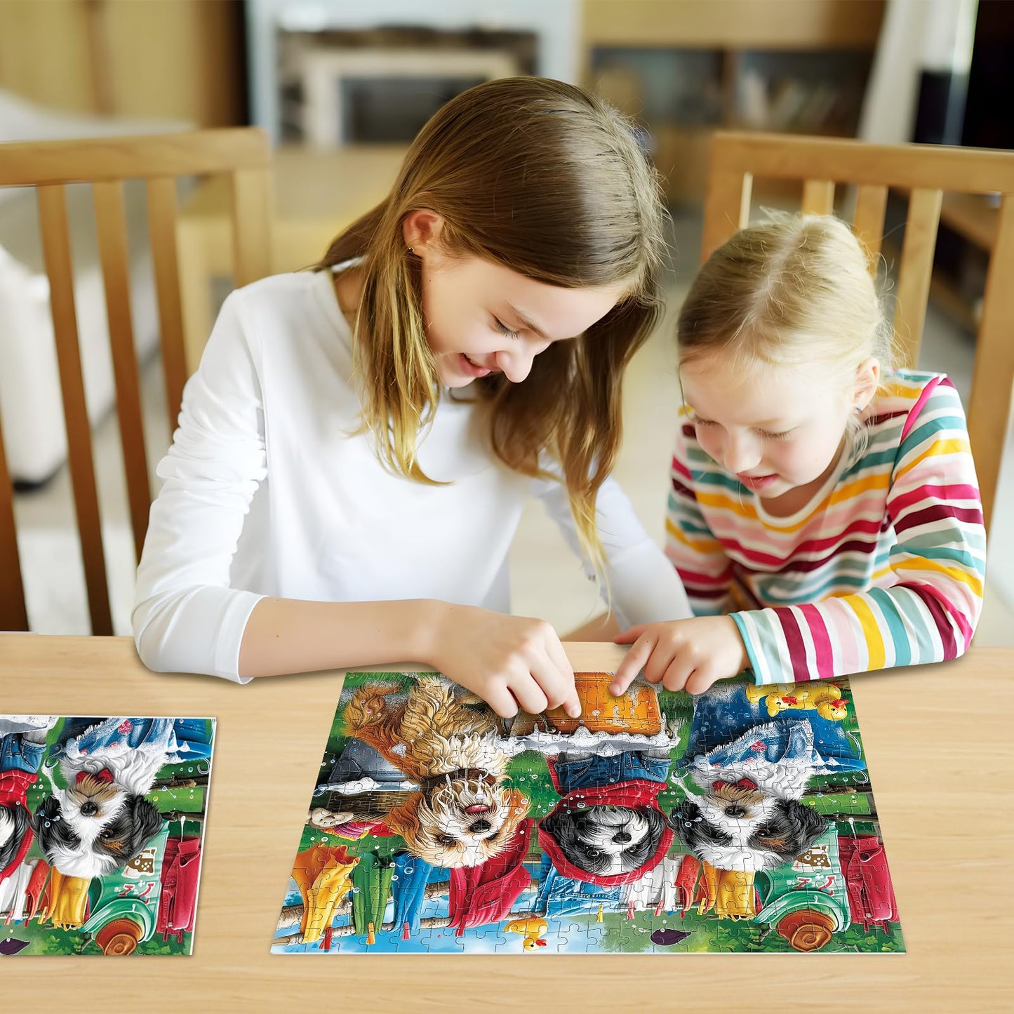 mjyphdm 300-piece dog jigsaw puzzle for adults – large 20.5 x 15 in, recycled cardboard