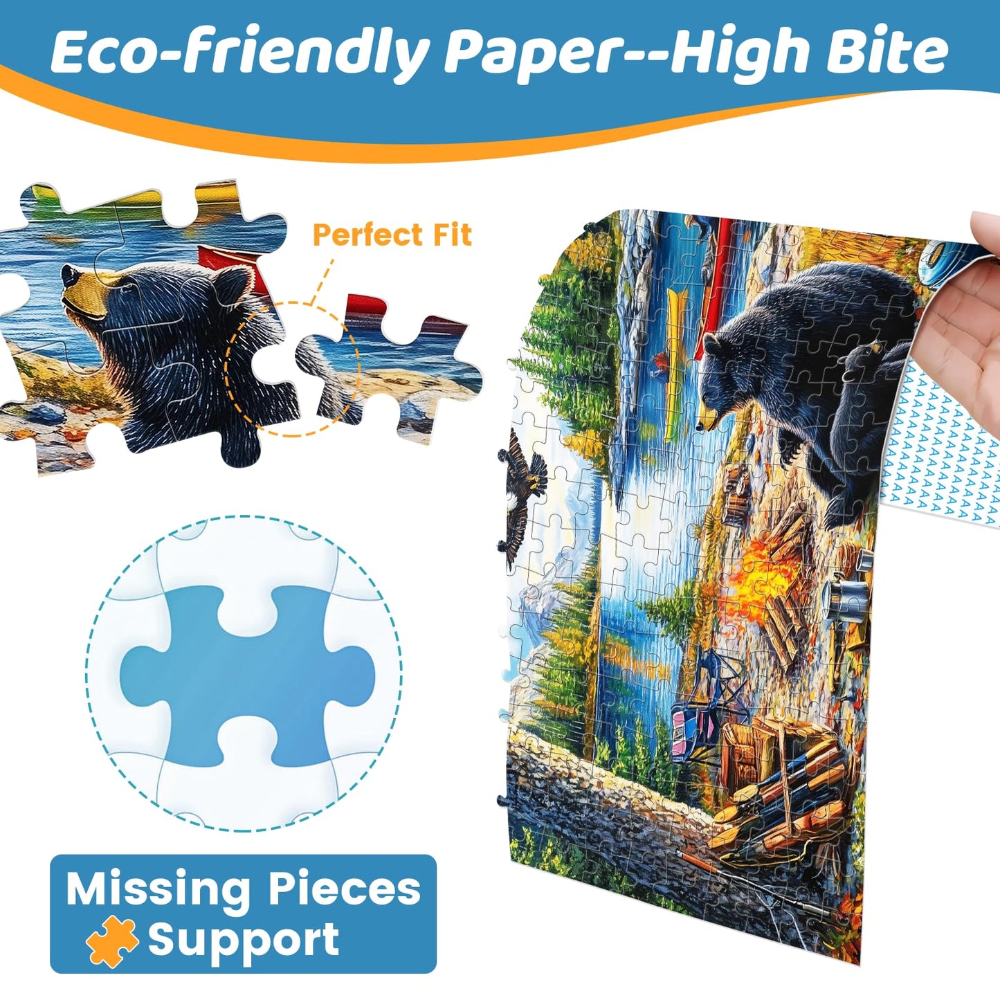 Mjyphdm 500 Piece Puzzles for Adults – Mother Bear & Eagle Large Piece Jigsaw, Recycled Cardboard, 20.5 x 15 in