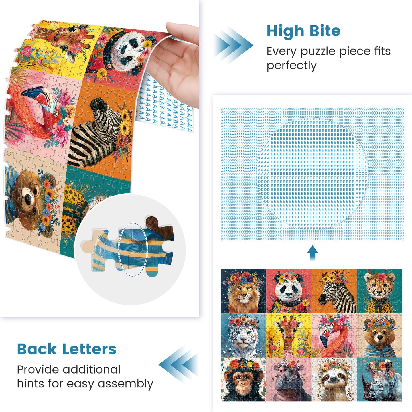 Mjyphdm 500 Piece Puzzles for Adults – Beautiful Wild Animals Jigsaw, Recycled Cardboard