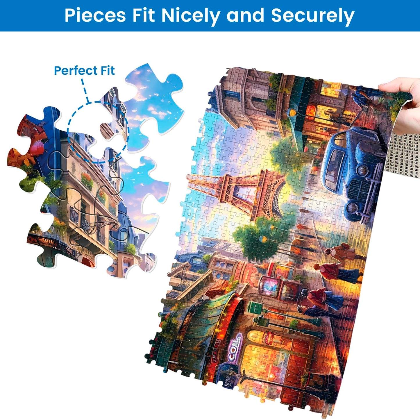 Mjyphdm 2-Pack 1000-Piece Puzzles: Big Ben & Eiffel Tower for Adults (27.5x20 in)