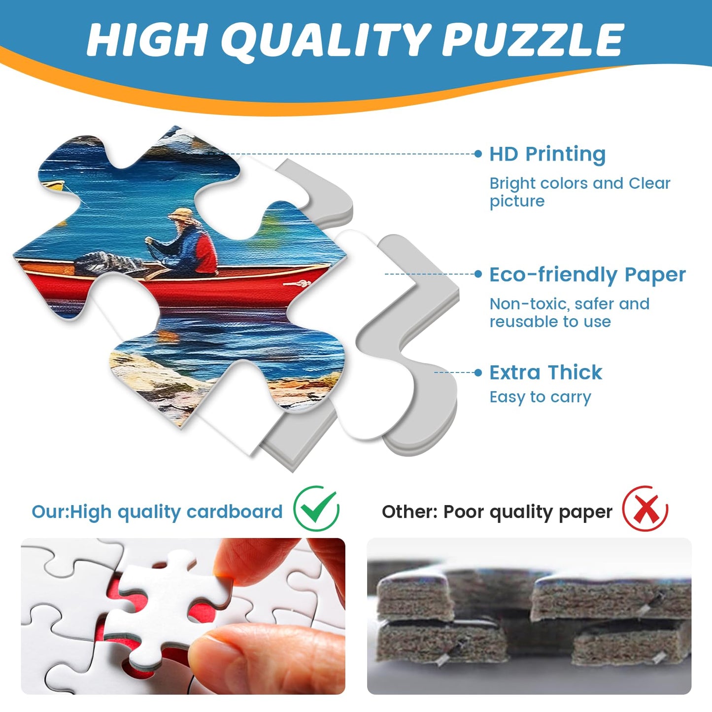 Mjyphdm 500 Piece Puzzles for Adults – Mother Bear & Eagle Large Piece Jigsaw, Recycled Cardboard, 20.5 x 15 in