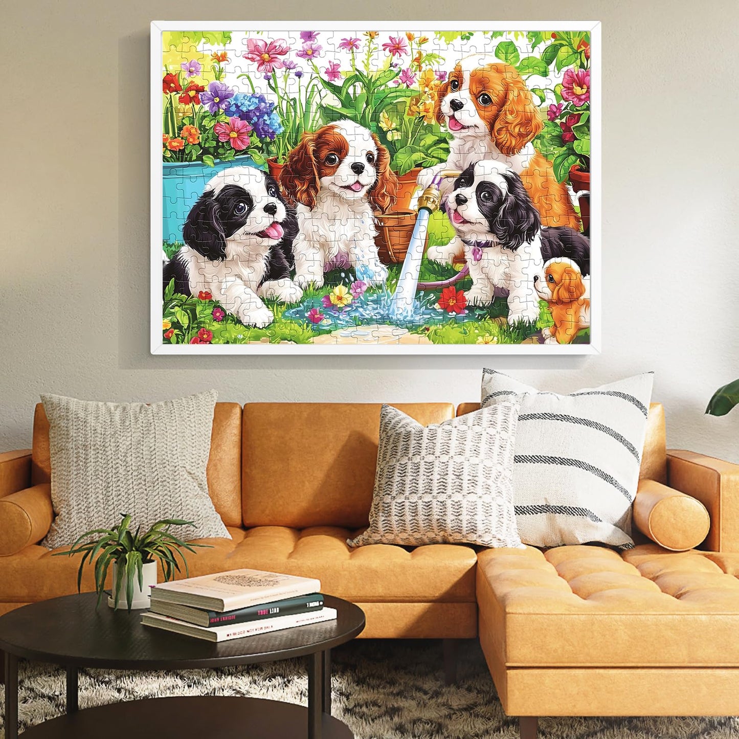 Mjyphdm 300-Piece Cute Dogs Puzzle for Adults – Large Pieces Jigsaw 20.5 x 15 in, Family Fun Gift