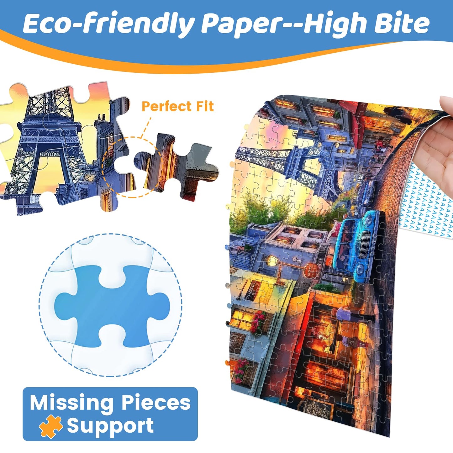 Puzzles 300 Pieces for Adults | Eiffel Tower Jigsaw Puzzle – mjyphdm | Recycled Cardboard 20.5x15