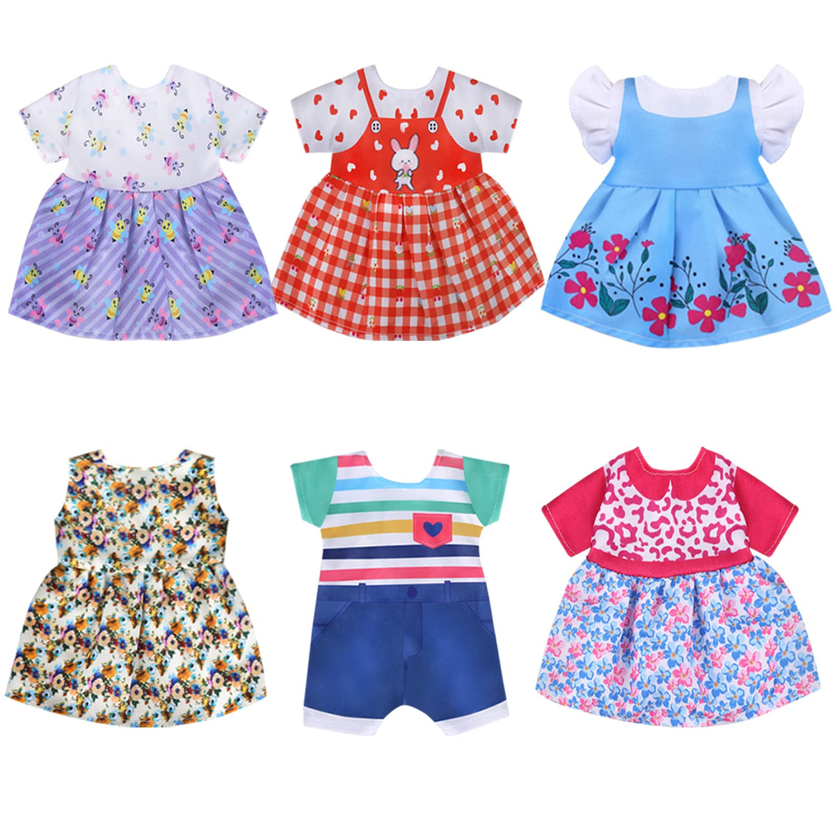 MLcnleS Alive Doll Clothes & Accessories – 6 Dress Sets for 12-13 inch Baby Dolls