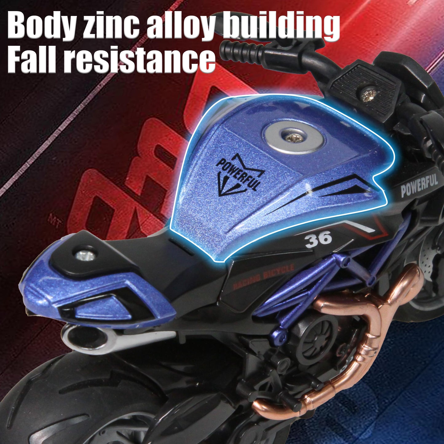 MLcnleS Alloy Metal Motorcycle Model Toy – 1/12-Scale 4-in-1 Diecast Mini Motor Set