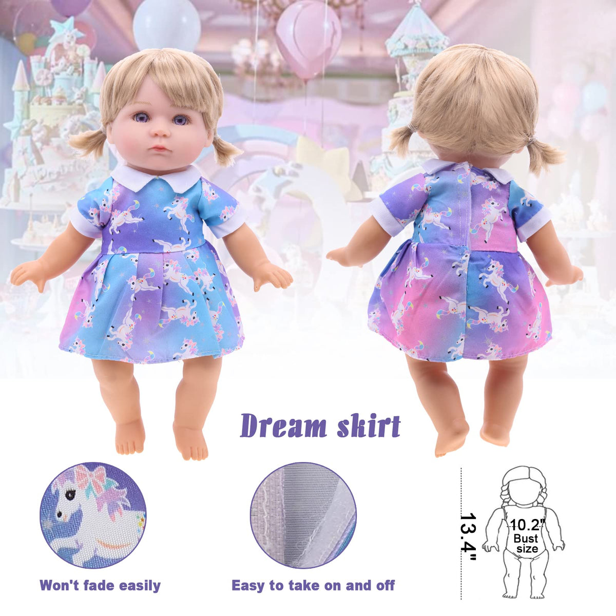 MLcnleS Doll Clothes Set for 12–15 Inch Dolls | 25-Piece Dress Set with Backpack